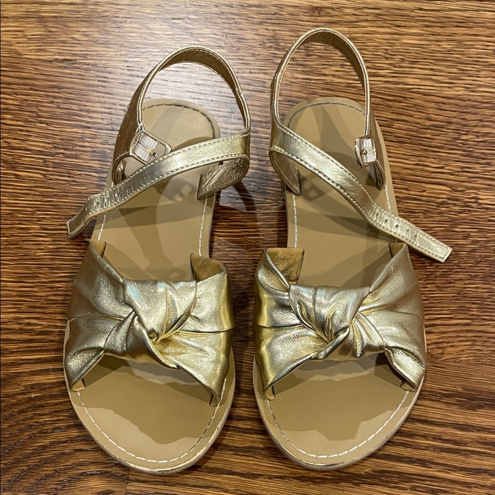 J. Crew Metallic Gold Knot Kids Size 13 Sandals